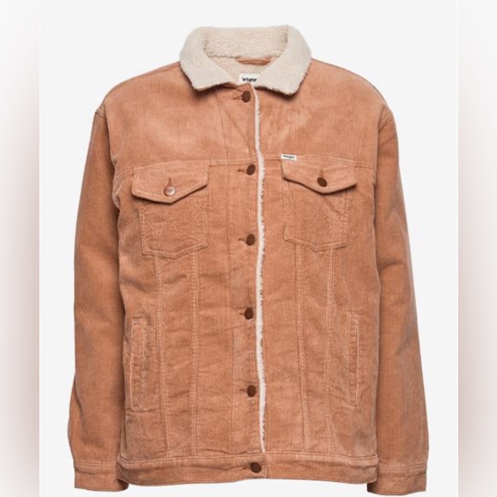 LIKE NEW WRANGLER HERITAGE SHERPA JACKET IN TAN CORDUROY